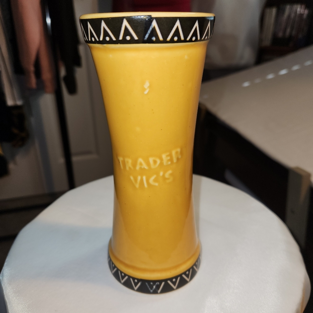 Yellow Tribal Mask Vase - Picture 2 of 6